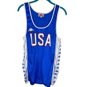 Vintage Olympics Team USA Kappa Track Jersey M Blue1984 Field Team Retro Classic